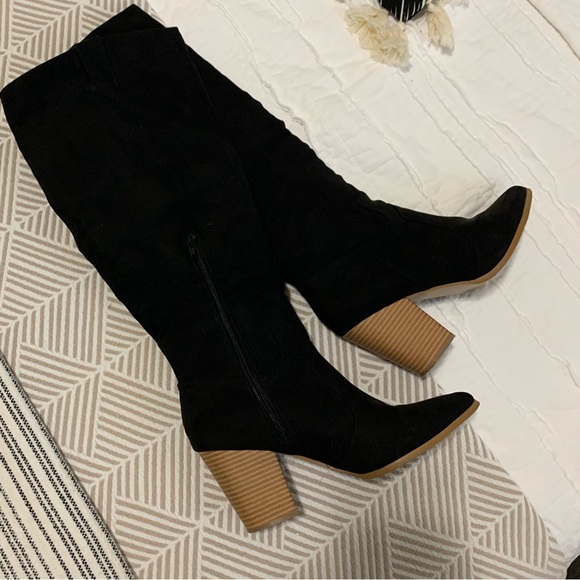 Blach Ropa Western Knee High Boots - JustFab - Size 9.5 - Picture 10 of 13